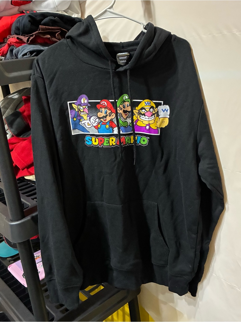 Nintendo Black Super Mario Character Pullover Hoodie